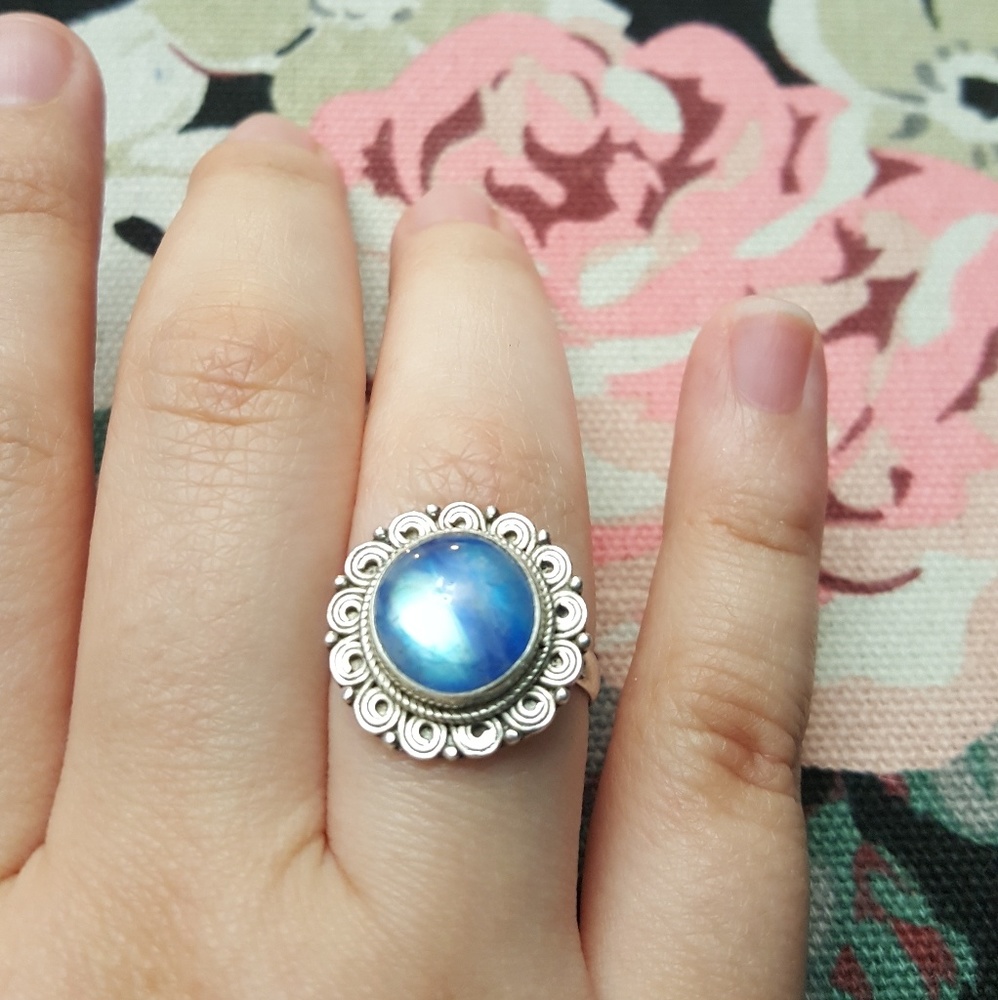 🌜Moon Stone Silver Ring🌛